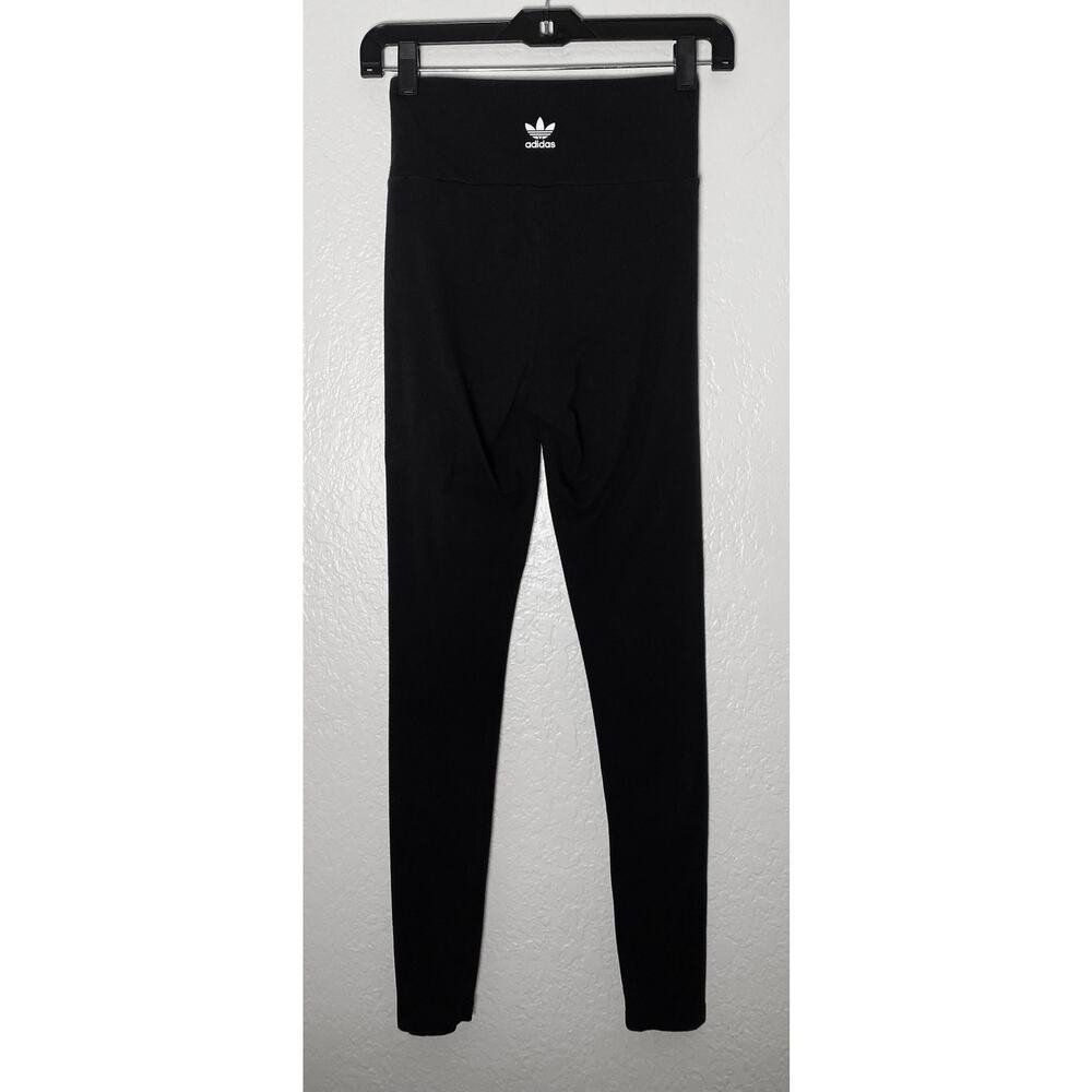 Adidas Women's Adicolor Essentials Trefoil Logo Leggings Black Stretch Cotton - Picture 5 of 9